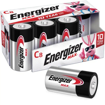 MAX C Batteries (8-Pack), C Cell Alkaline Batteries